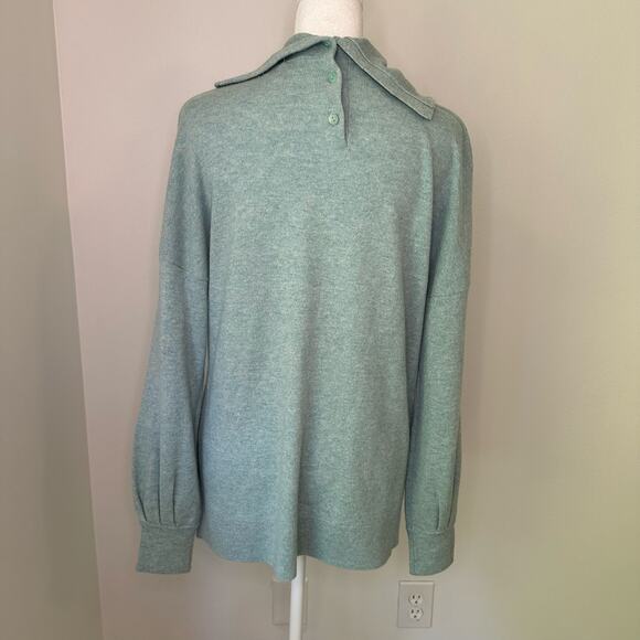 Kinross Cashmere light blue turtleneck sweater size M - Picture 4 of 10